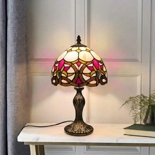 8 Inch Stained Glass Tiffany Style Table Lamp