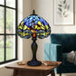 Tiffany Table Lamp Dragonfly Style Handmade 10 inch Stained Glass Multicolor UK