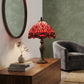 Red Dragonfly Tiffany Style Table Lamp Stained Glass Shade For Home Decoration