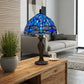 Blue Dragonfly Stained Glass Tiffany Style Table Lamp