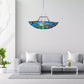 12 inch Multicolor Tiffany Pendant Lamp Dragonfly Shade Stained Glass