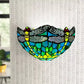 Green Dragonfly Tiffany Style Wall Lamp Stained Glass Handcrafted Uplighter