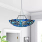 12 inch Blue Dragonfly Tiffany Pendant Lamp Stained Glass