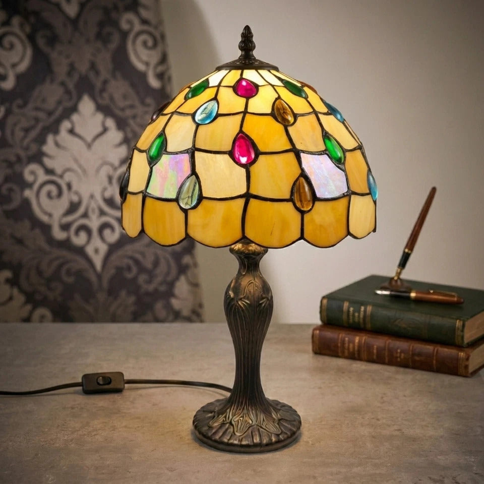 Tiffany Style Desks Lamp Stained Glass Handcrafted Art Bedside Lamp