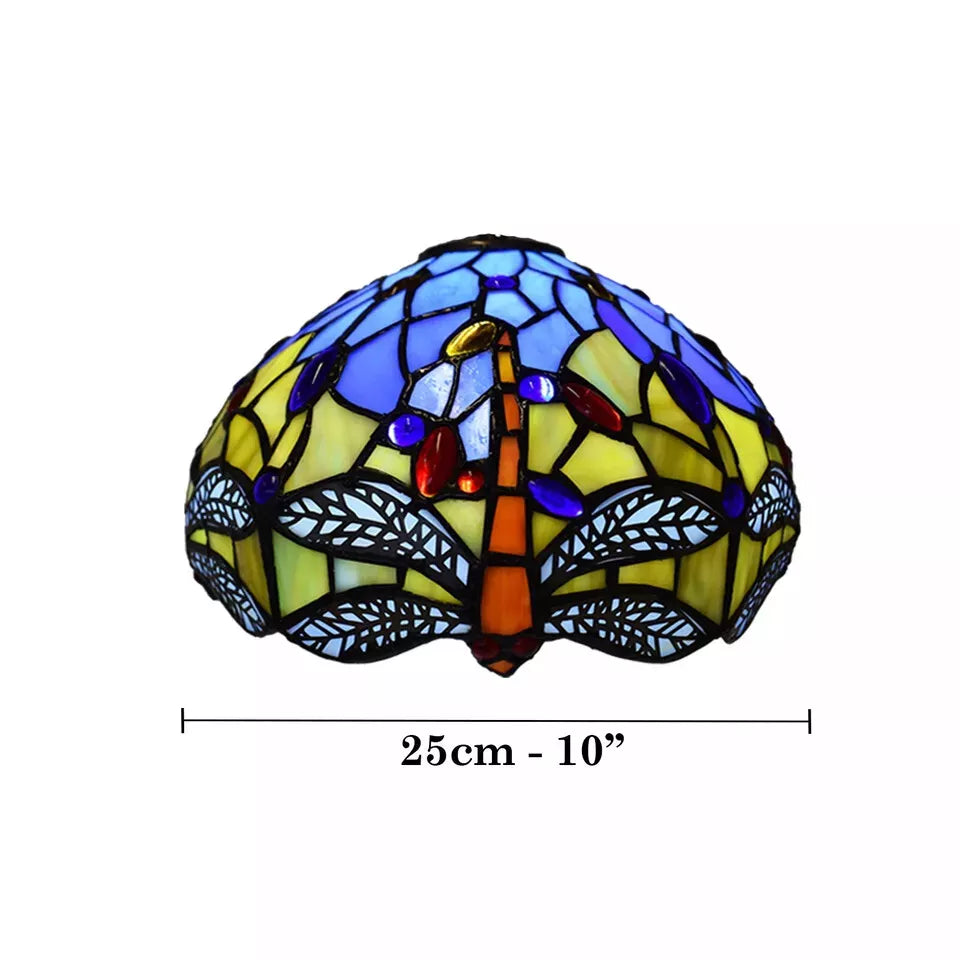 10 Inch Multicolor Handmade  Tiffany Style Stained Glass Lamp Shade for Table/Pendant/Ceiling