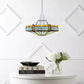Tiffany style Yellow Hexagon Design Pendant Lamp 12 inch Stained Glass Shade