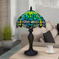 10 inch Greenish Color Tiffany Style Table Lamp Green Dragonfly Style Multicolor Stained Glass