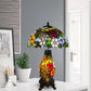 Flower Design Tiffany Style Cluster Table Lamp