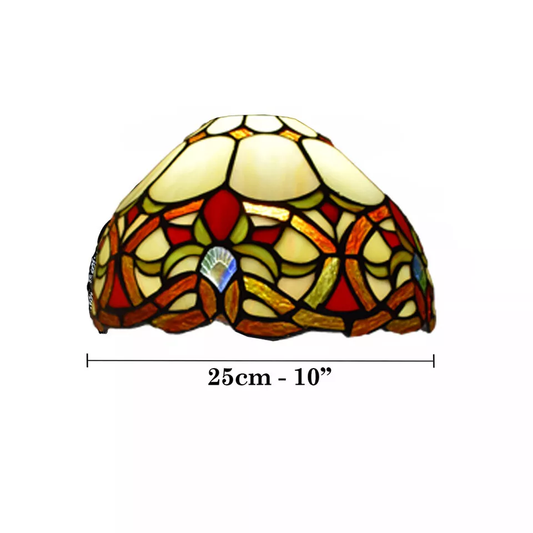 Tiffany Style 10 Inch Handmade Stained Glass Lamp Shade for Table/Pendant/Ceiling