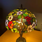Flower Design Tiffany Style 16 Inch Handmade Stained Glass Lamp Shade for Table/Pendant/Ceiling