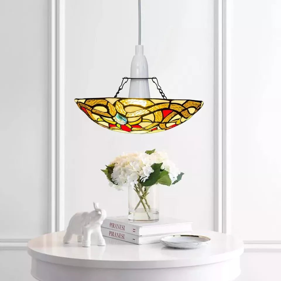 12 inch Shade Multicolor Tiffany Style Pendant Lamp Stained Glass
