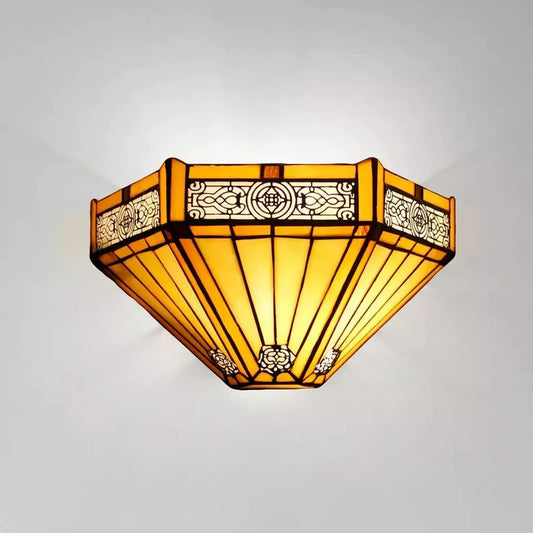 Tiffany Style Wall Lamp Handcrafted Stained Glass Uplighter Night Lamp