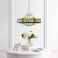 Tiffany style Yellow Hexagon Design Pendant Lamp 12 inch Stained Glass Shade