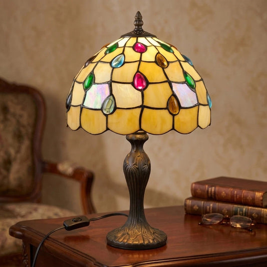 Tiffany Style Desks Lamp Stained Glass Handcrafted Art Bedside Lamp