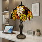 10 Inch Tiffany Style Leave design Stained Glass Table Lamp
