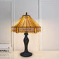 Yellow Hexagonal 16 Inch Tiffany Style Table Lamp Handcrafted Stained Glass Bedside Desk Lamp