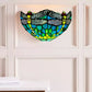 Green Dragonfly Tiffany Style Wall Lamp Stained Glass Handcrafted Uplighter